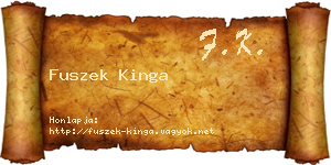 Fuszek Kinga névjegykártya